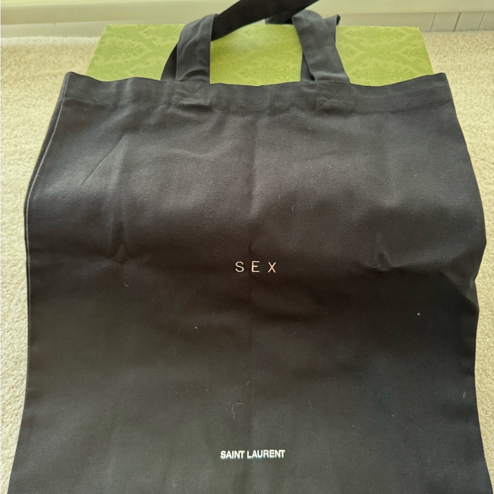 Saint Laurent tote from Madonna Art Basel exposition & poster